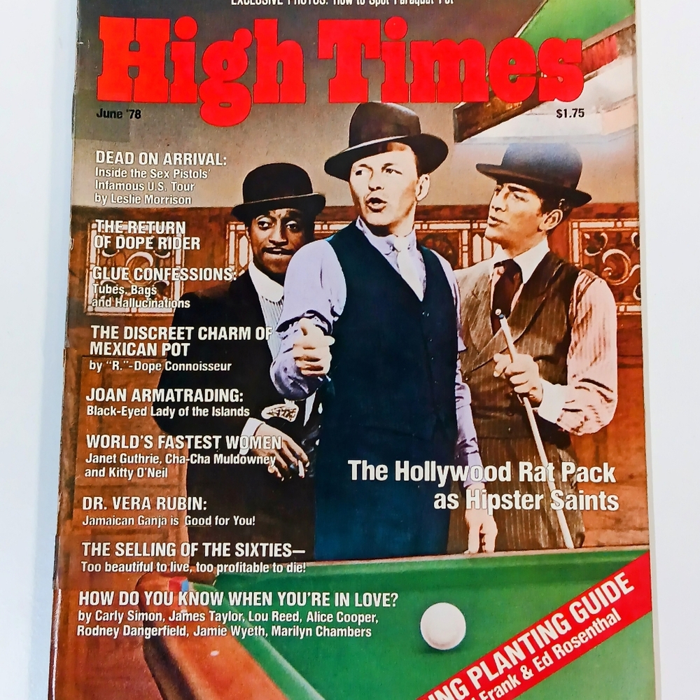 Vintage High Times Magazine June 1978 Hollywood Rat Pack Cover Sex Pistols Issue